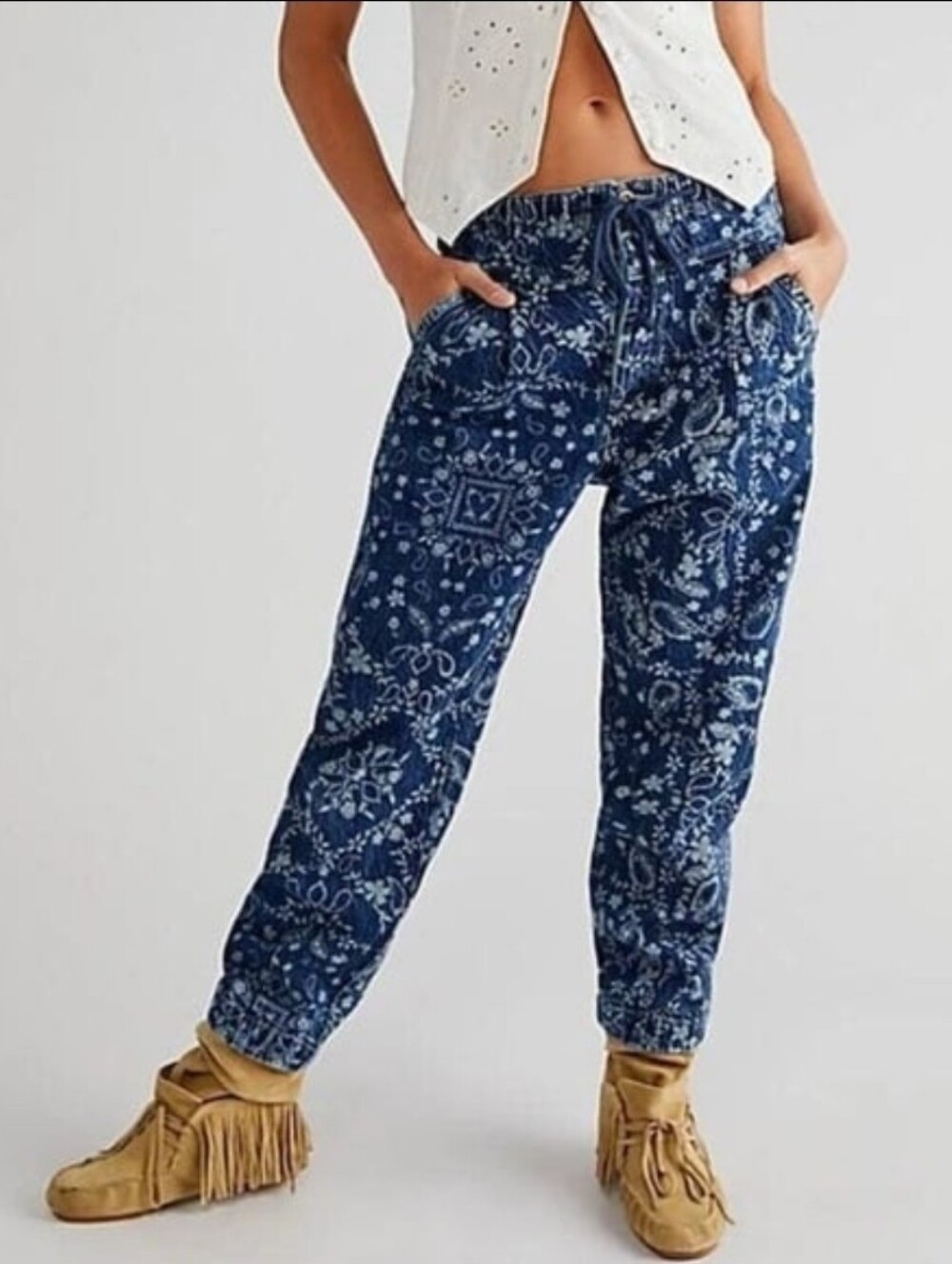 Free People Mixed Up Utility Jean XL